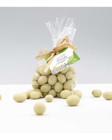 Chicchi di Pistacchio ricoperti di Cioccolato Bianco | Busta con fiocco 150g