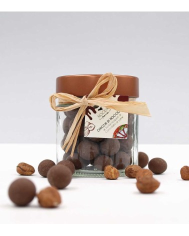 Chicchi di Nocciole ricoperti di Cioccolato al Latte | Vasetto 120g