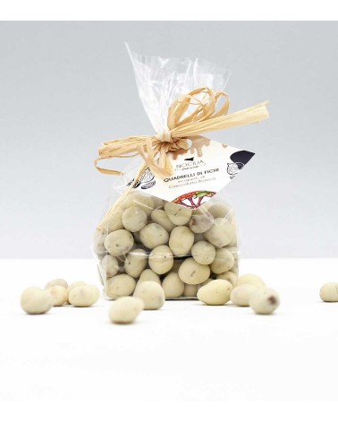 Figues enrobées de chocolat blanc - Enveloppe avec flocons 150g