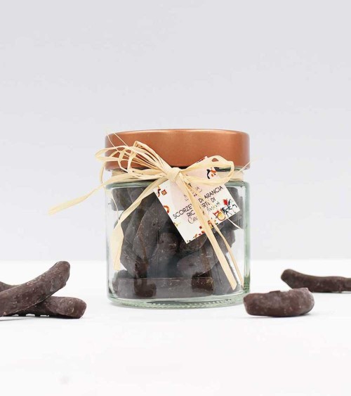 Nero d'Arancia - Sicilian orange peels covered with extra fine dark chocolate | Jar 100g