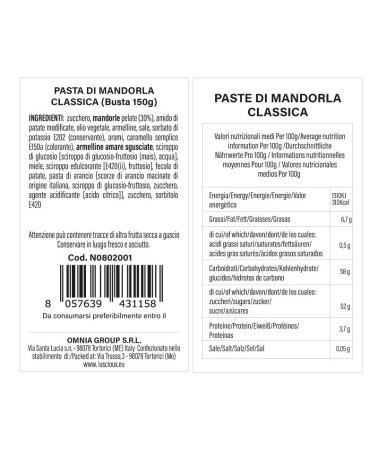 Pastas de Amêndoa Clássicas | Envelope com laço 150g