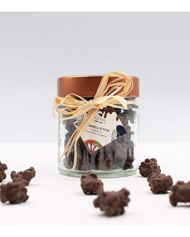 Carrés de Figues enrobés de Chocolat Noir Extra | Pot 120g